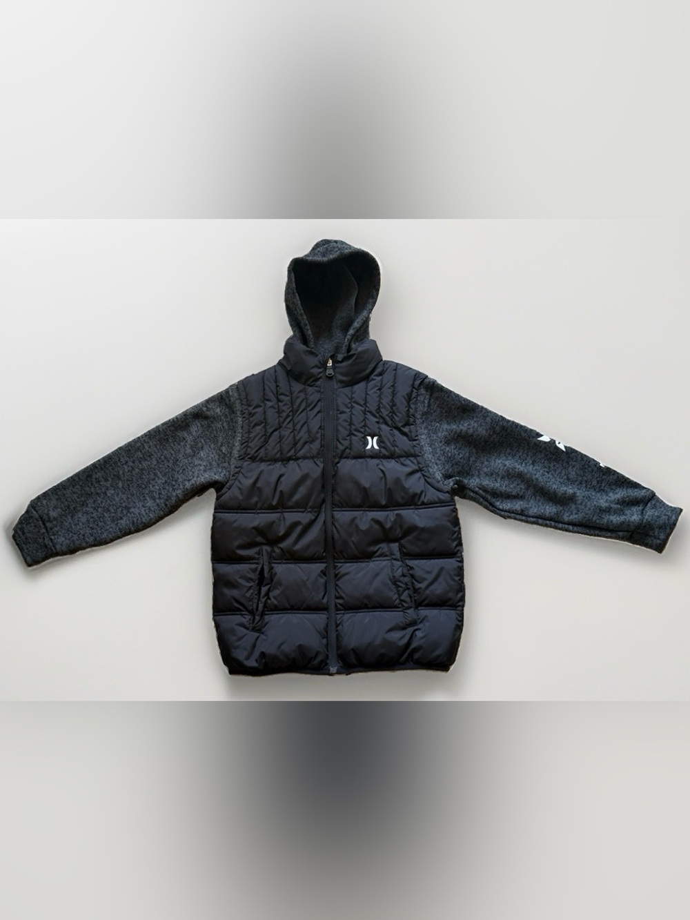 Hurley Boys Hybrid Puffer Fleece Jacket M 10/12